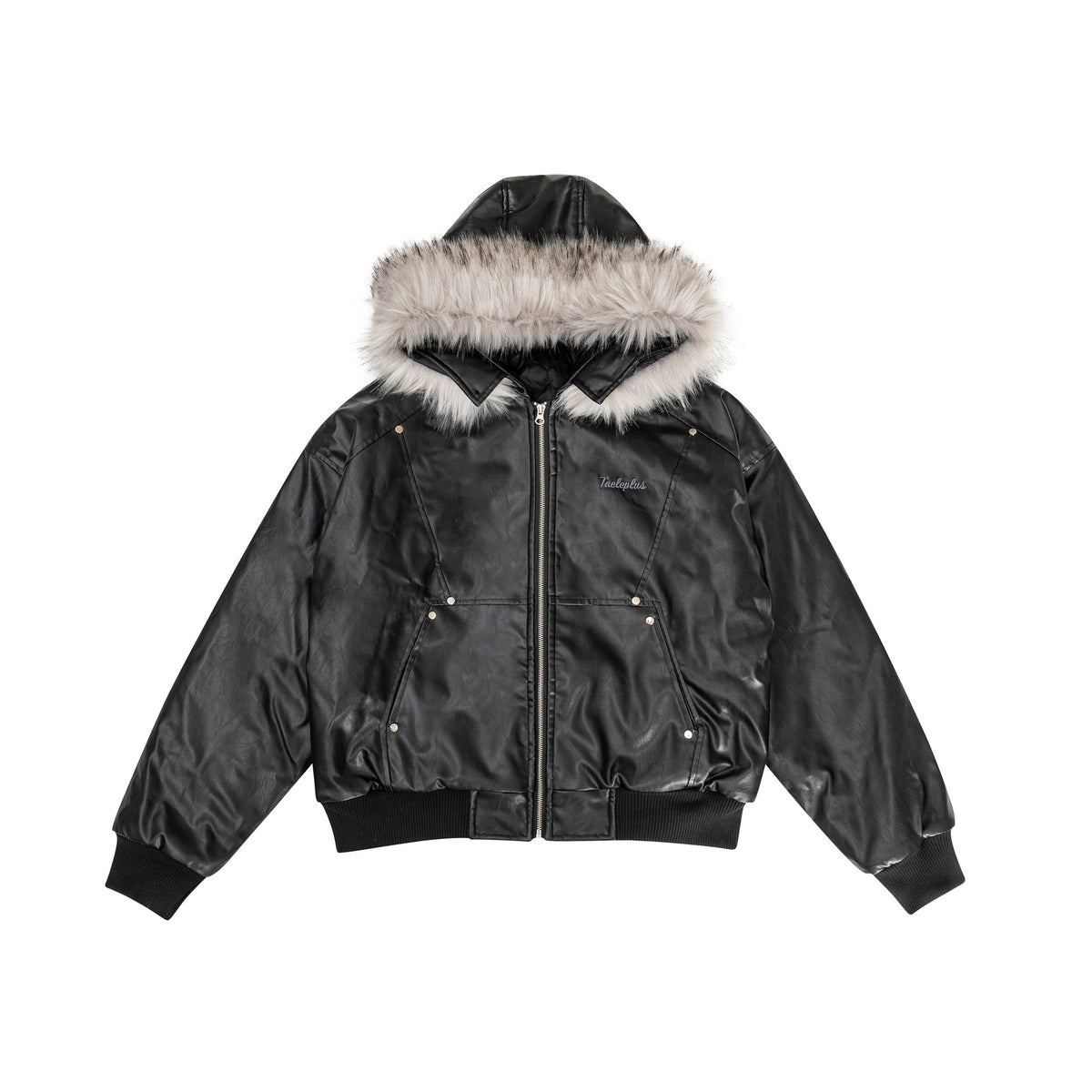 Leather jacket jacket with cotton clip