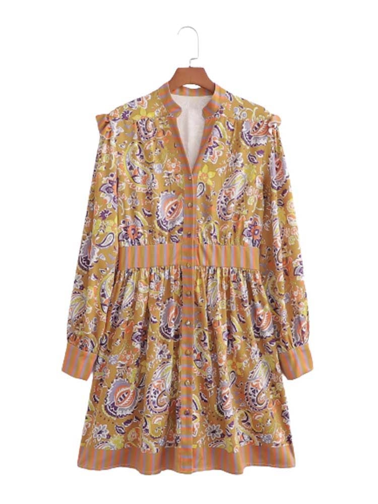 Woman Dress New Fashion Print Summer Dresses For Women Vintage Casual Short Sleeve Female Party Dresses