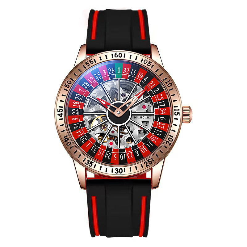 Authentic Export Wooden Wide Gamble Plate Men's Fully Automatic Mechanical Watch Waterproof Luminous Fashion Trendy Wristwatch