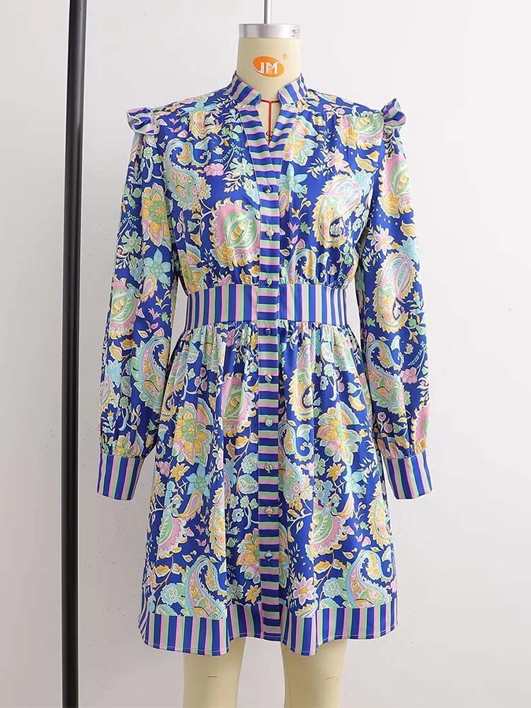 Woman Dress New Fashion Print Summer Dresses For Women Vintage Casual Short Sleeve Female Party Dresses