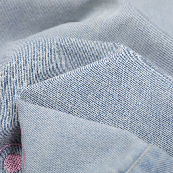 Kitten embroidered denim jacket