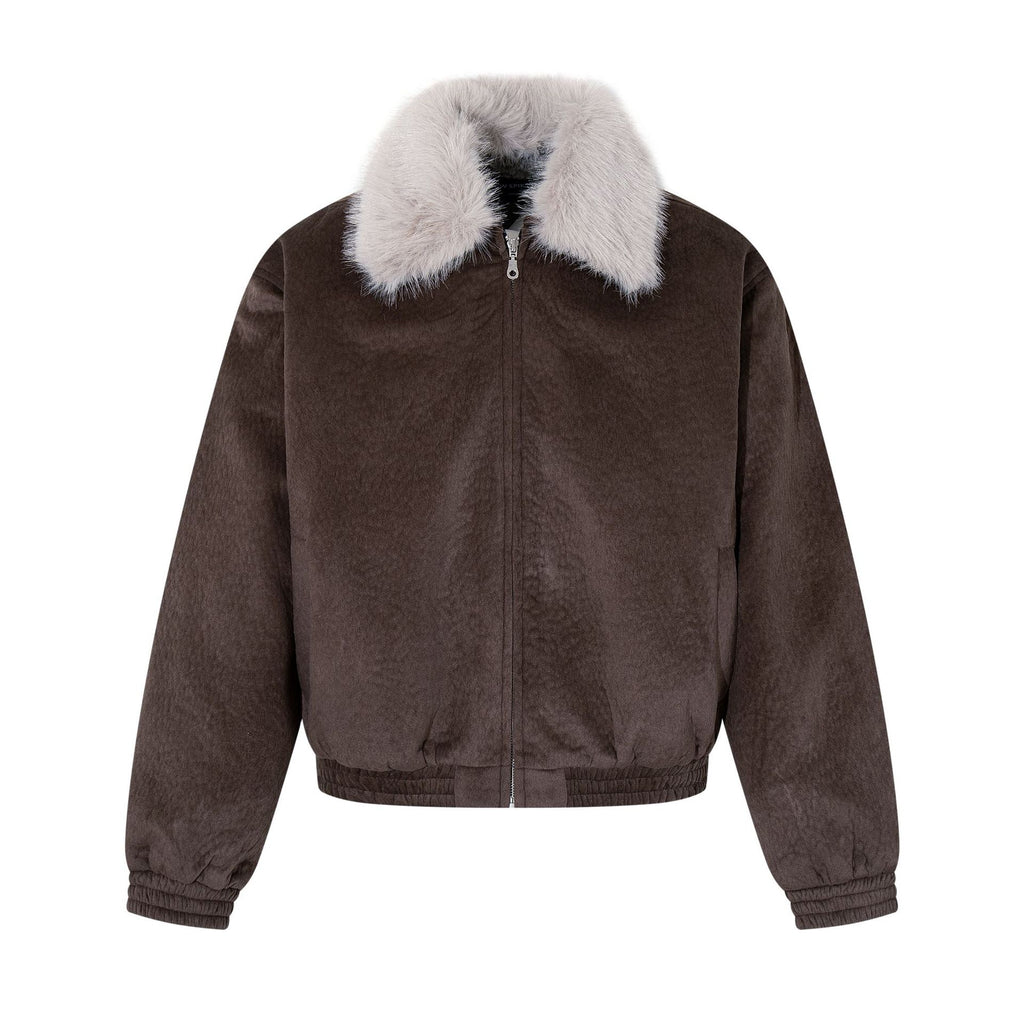 Leather jacket with cotton jacket
