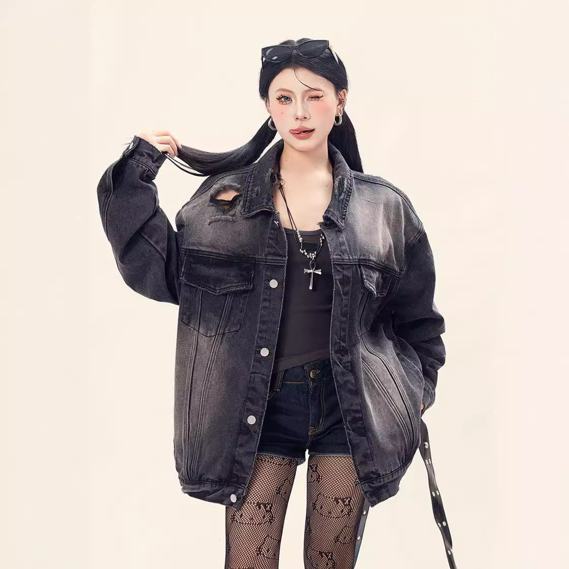 Wear and tear denim jacket