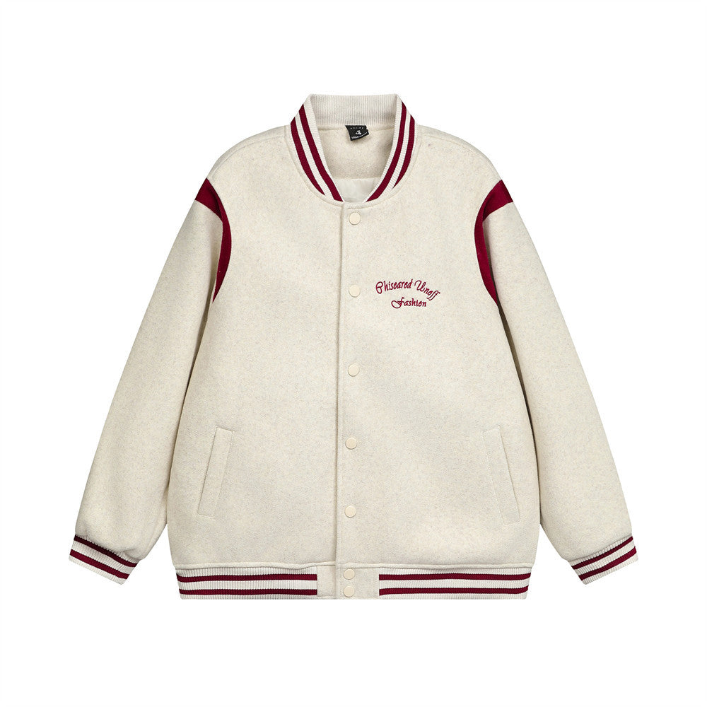 Color blocked baseball jacket