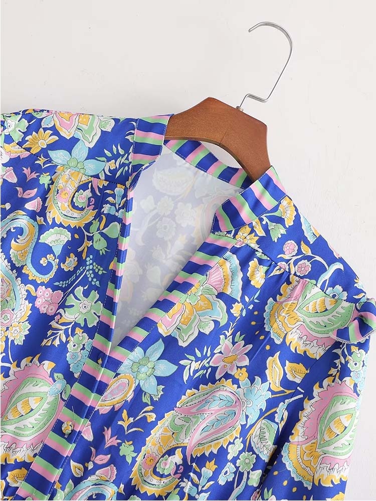 Woman Dress New Fashion Print Summer Dresses For Women Vintage Casual Short Sleeve Female Party Dresses