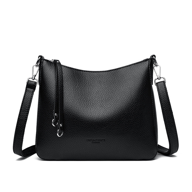 Fashionable Versatile Genuine Leather Women's Shoulder Crossbody Handheld Bag