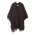 Tassel embellished knitted cloak jacket