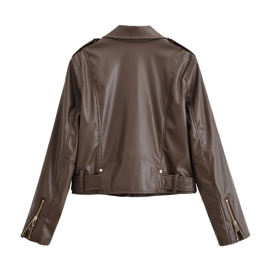 Imitation leather jacket