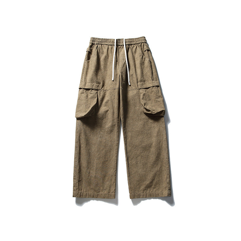 Cargo Pants Men Retro Loose Straight Leg Long Pants