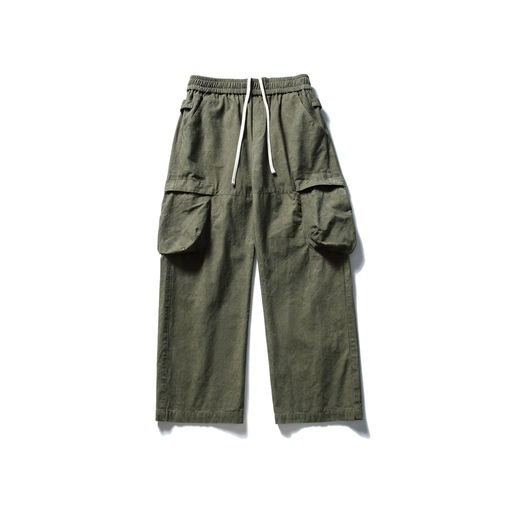 Cargo Pants Men Retro Loose Straight Leg Long Pants