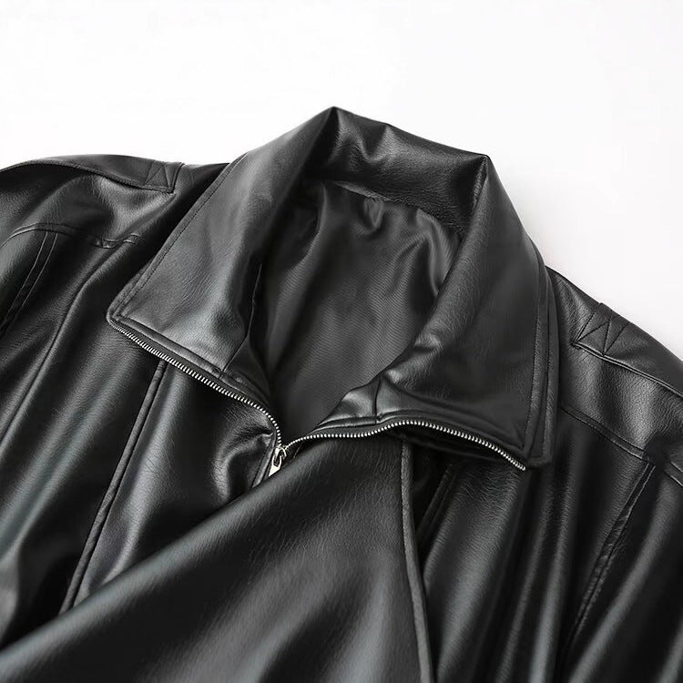 Loose leather jacket