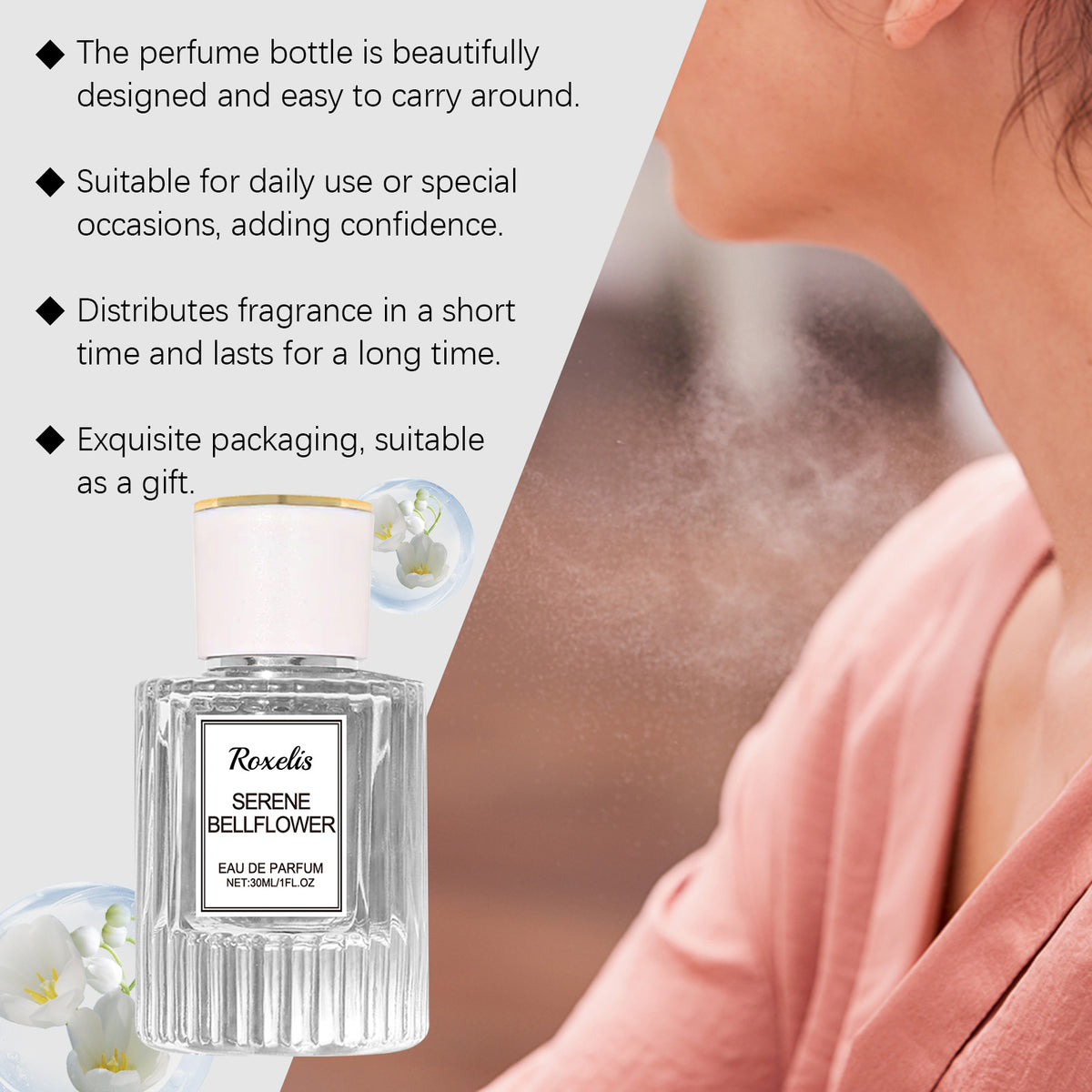 Roxelis Women's Lily Of The Valley Perfume Natural Fresh Lasting Fragrance Date Release Charming Atmosphere Pheromone Fragrance