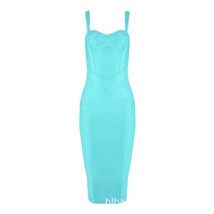 Women's  Dresses New Spaghetti Strap Midi Bandage V Neck Lady Runway Dresses
