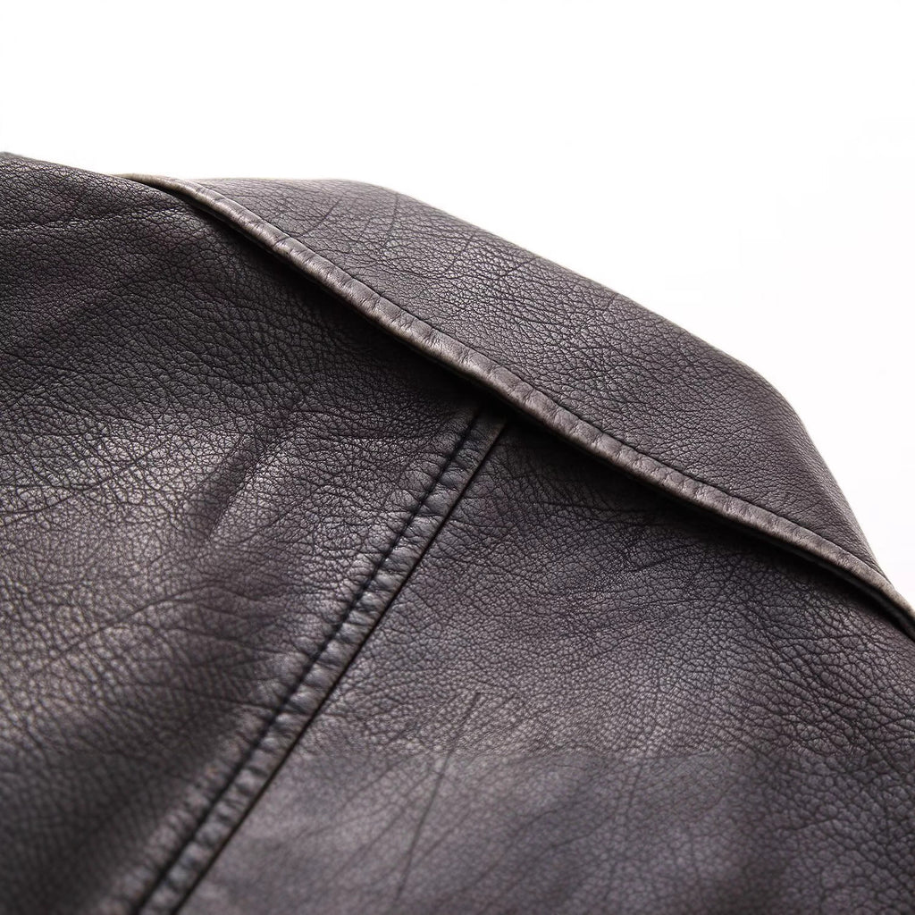 Imitation leather short vest