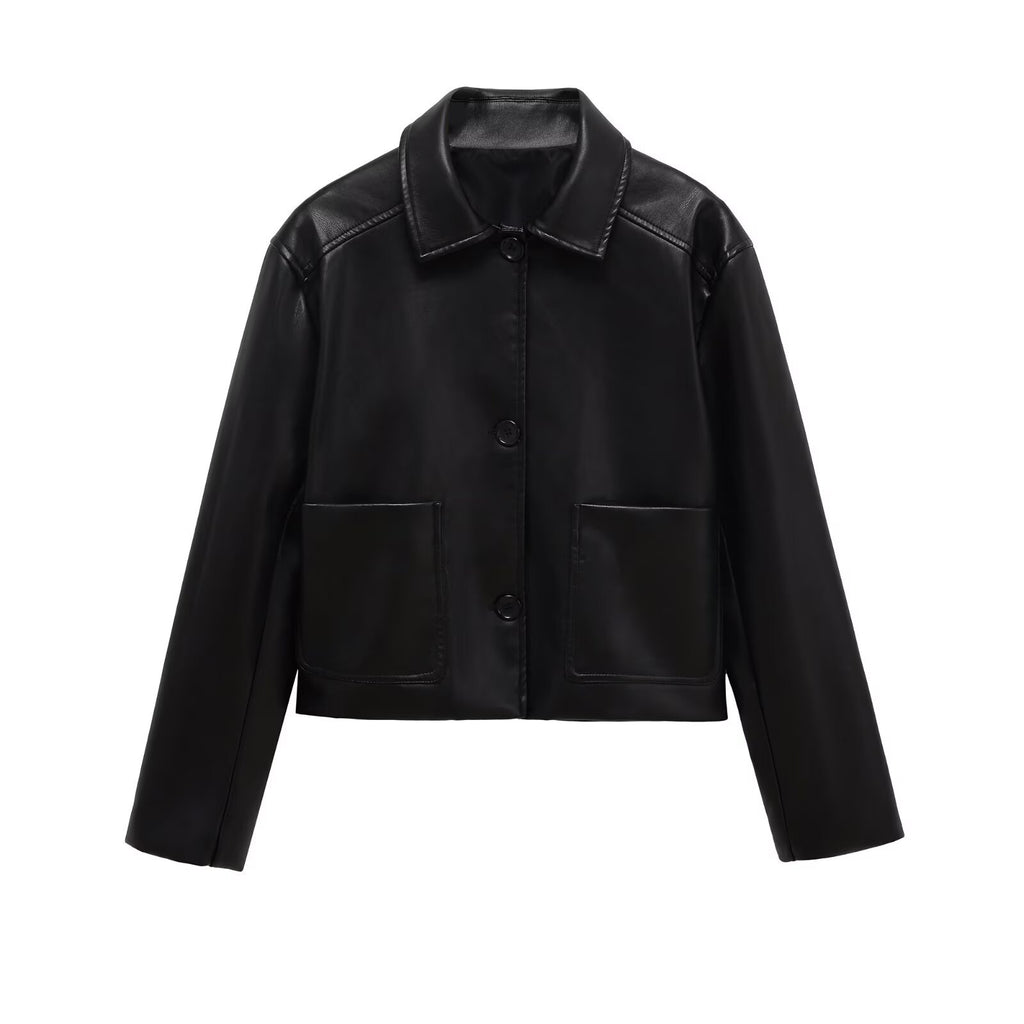 Imitation leather jacket