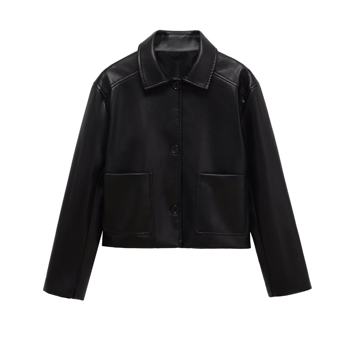 Imitation leather jacket