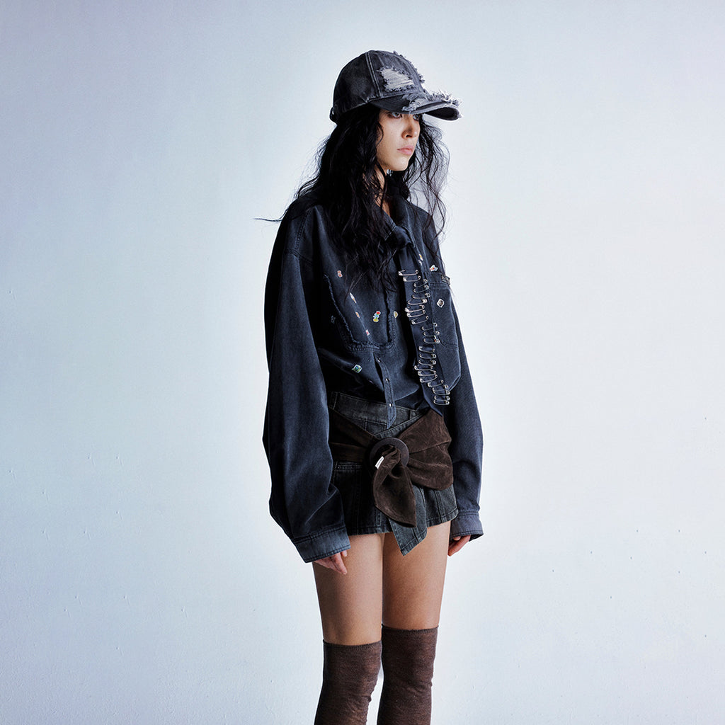 Washed denim jacket jacket
