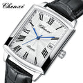 Casual Couple Watch, Morning Light Brand, Calendar Quartz Watch, Simple Square Design for Men and Women, Leather Strap