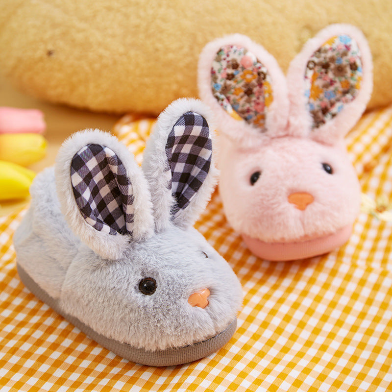 Children's Cotton Slippers Autumn Winter Girls Boys Baby Covered Heel Kids Warm Indoor Fuzzy Slippers