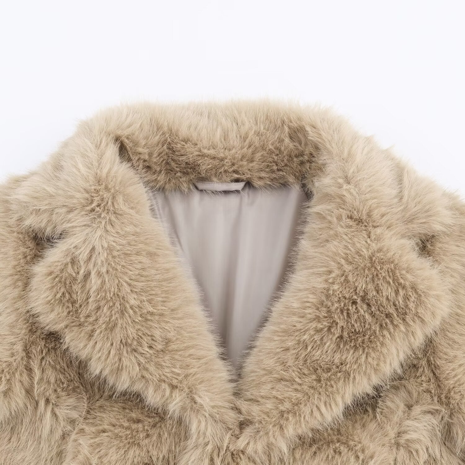 Artificial fur effect short jacket