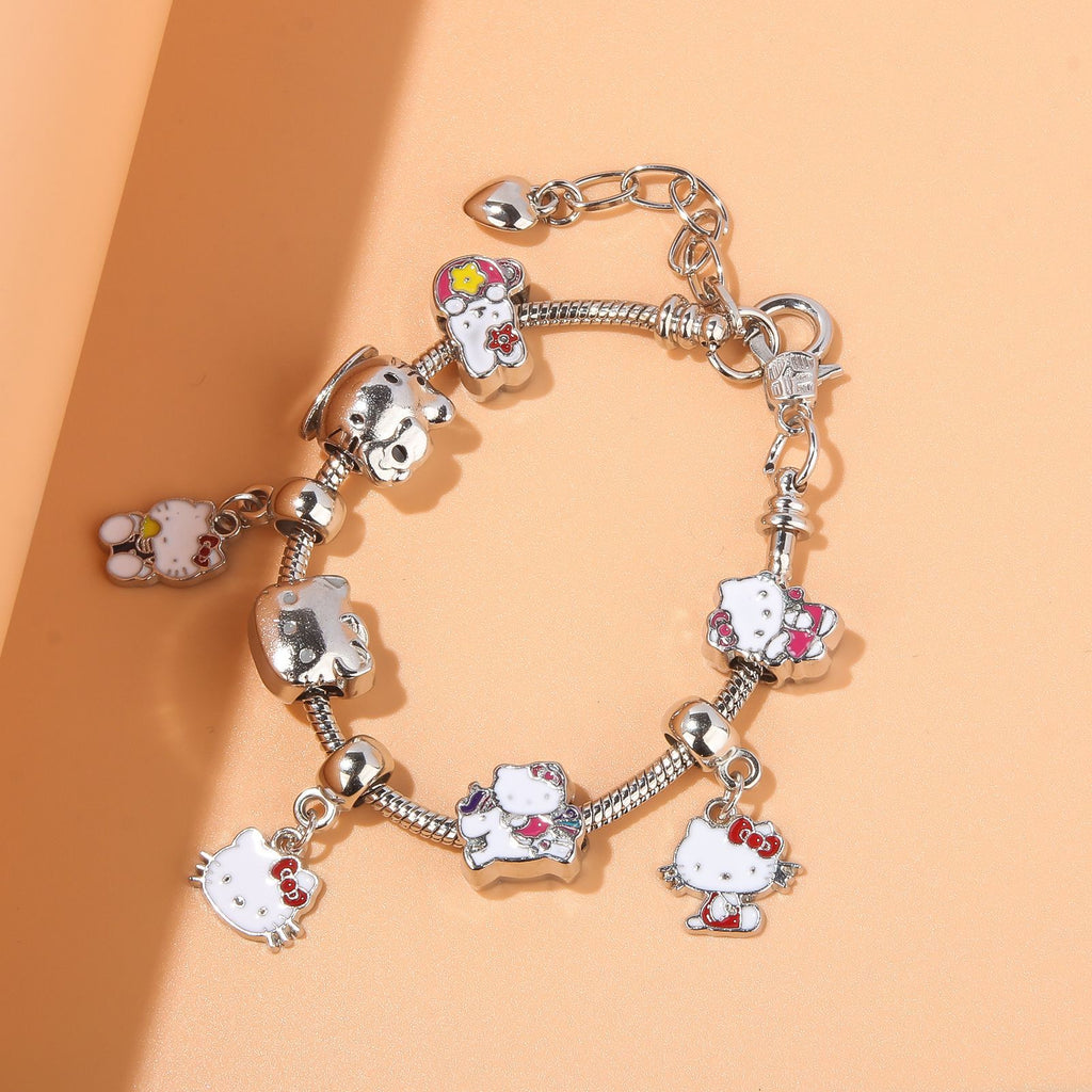 Cute Kitty Cat Bracelet Anime Girl Student JK Best Friend Birthday Gift Cartoon DIY Bracelet