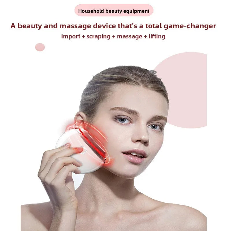 Face Skin Care Machine Electric Scraping Instrument Neck Face Lift EMS Micro Current Vibration Heating Household Beauty Device